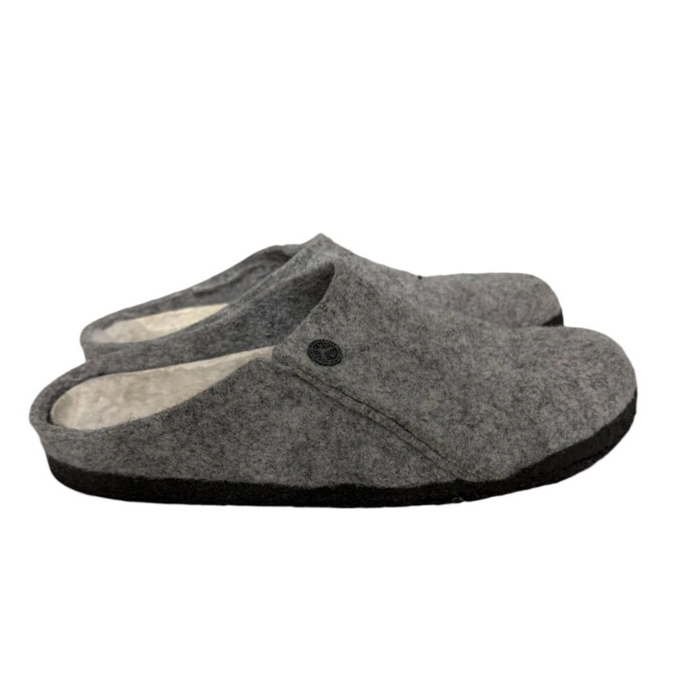 Birkenstock Zermatt Rivet Light Gray Wool Clogs Slippers Shearling Sz 37 / 6 US